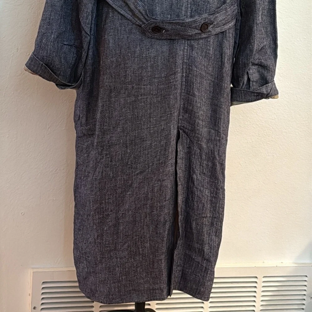 Sundance M Duster Jacket lightweight Chambray Floral lined Denim Jacket VGUC - Picture 6 of 10